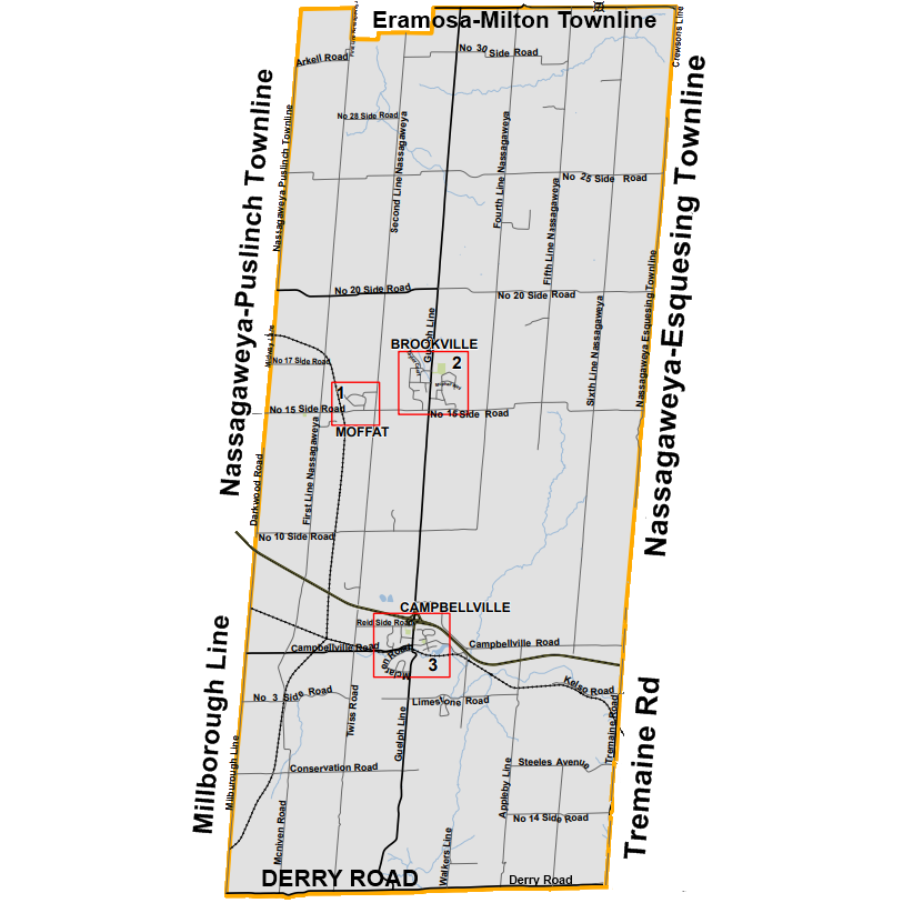 Campbellville-Nassagaweya Boundaries Map